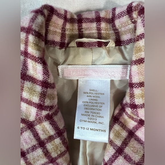 JANIE AND JACK 6-12 Month Girls 2-Pc Plaid Pink Equestrian Jacket & Riding Pants - Picture 7 of 8